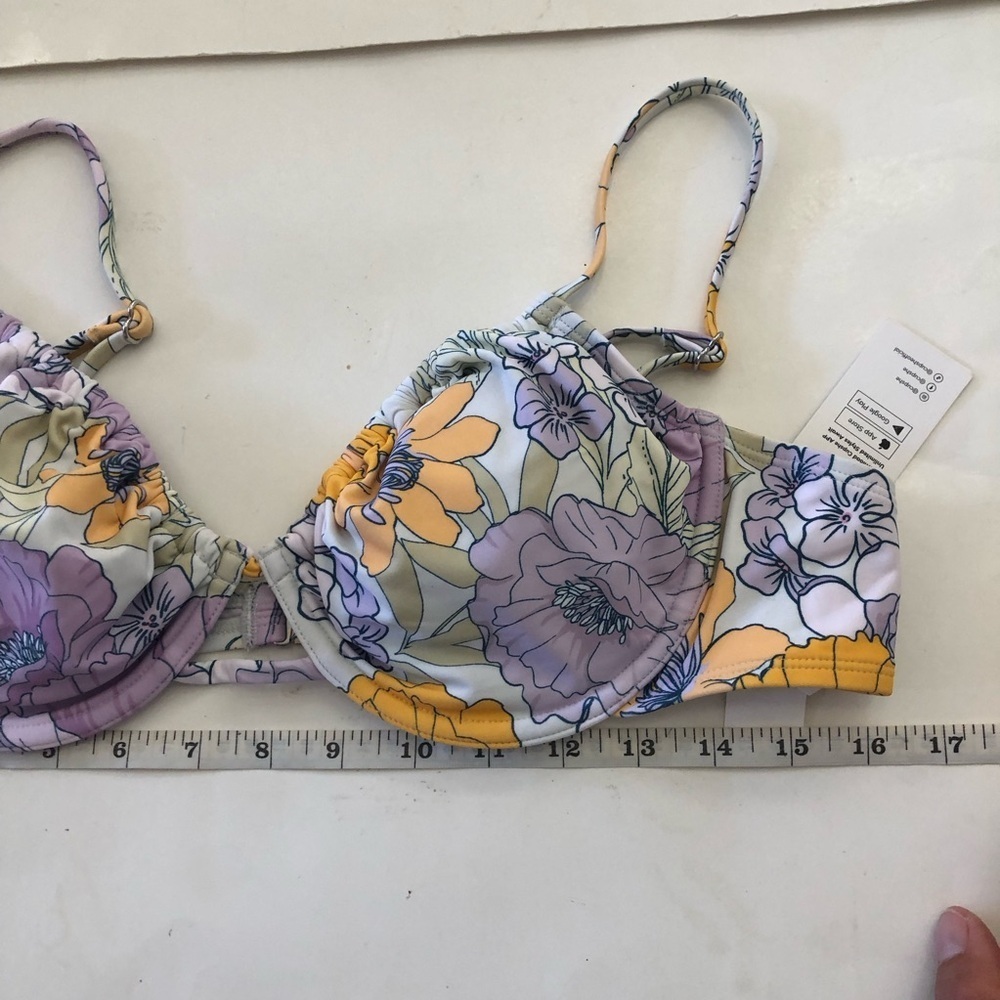Women's Cupshe Floral Print Underwire Top & High Waist Cheeky Bikini Set Size XL - Picture 11 of 16